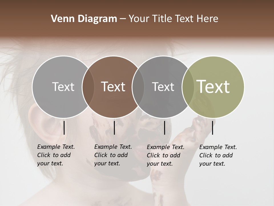 Baby With Face Covered In Chocolate PowerPoint Template