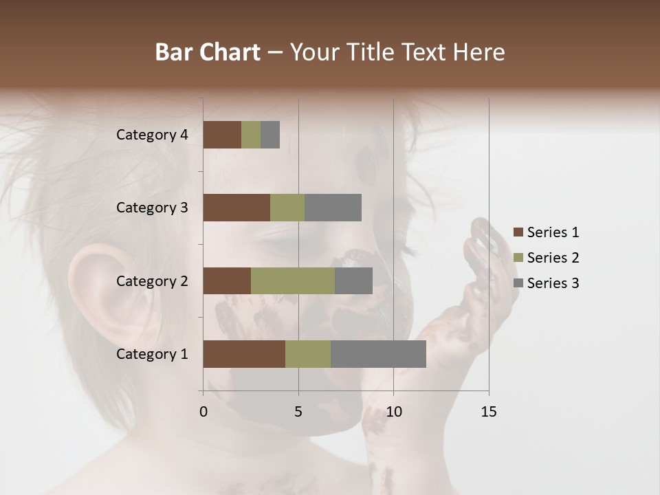 Baby With Face Covered In Chocolate PowerPoint Template
