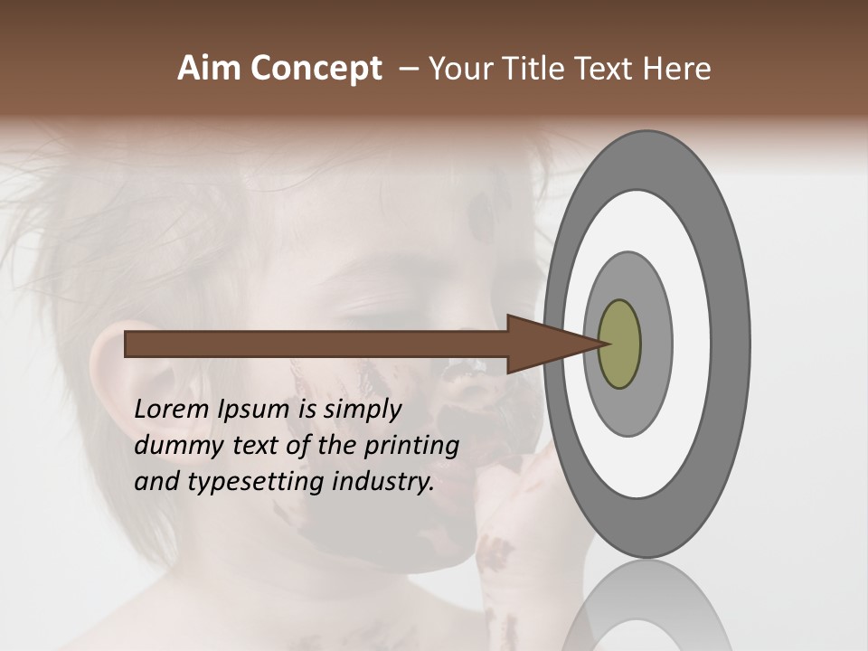 Baby With Face Covered In Chocolate PowerPoint Template