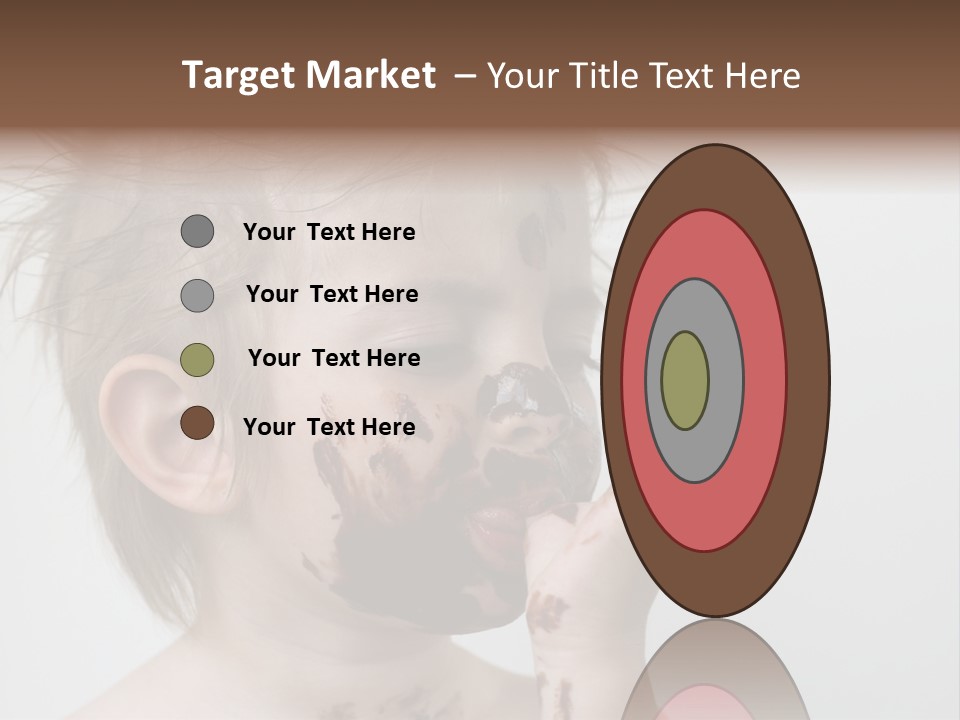 Baby With Face Covered In Chocolate PowerPoint Template