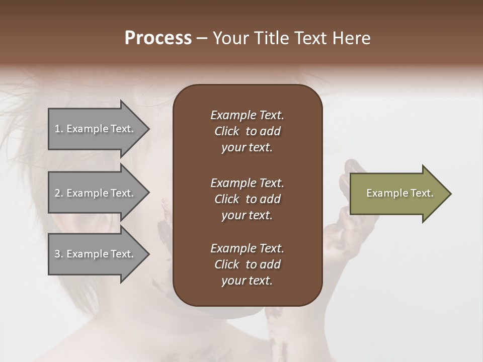 Baby With Face Covered In Chocolate PowerPoint Template