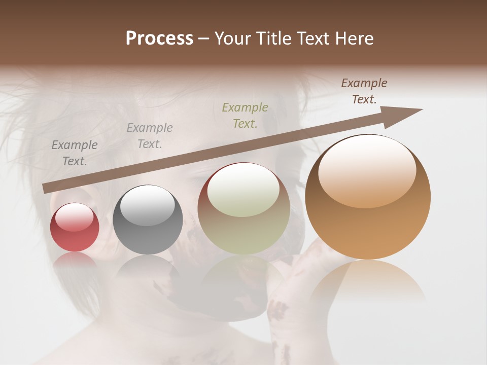 Baby With Face Covered In Chocolate PowerPoint Template