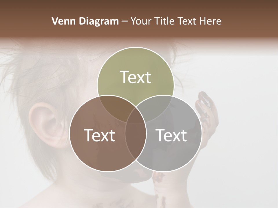 Baby With Face Covered In Chocolate PowerPoint Template