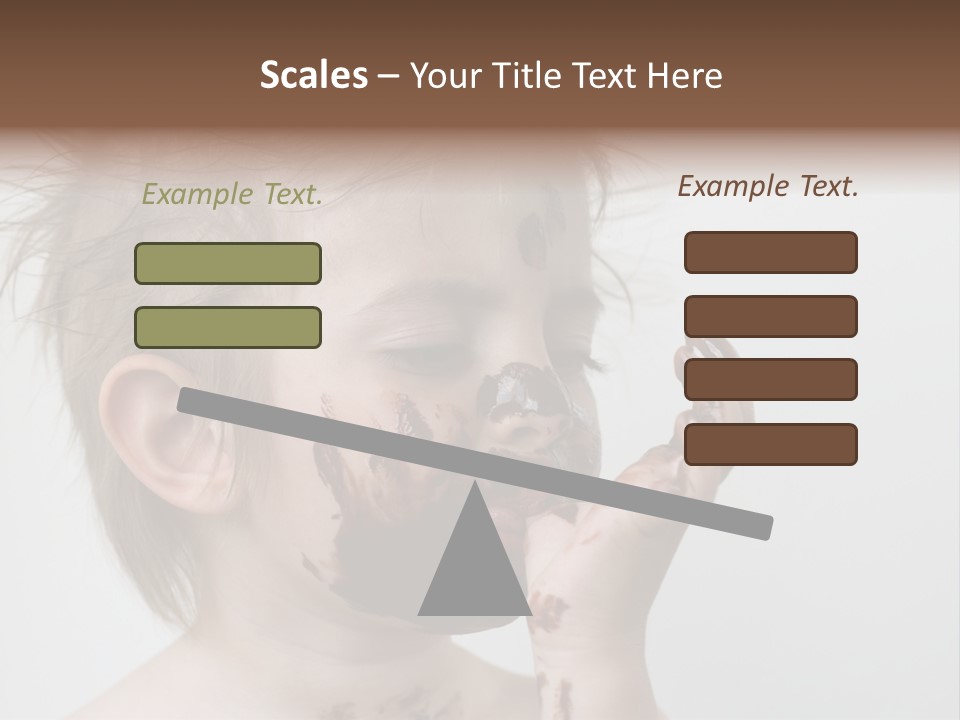 Baby With Face Covered In Chocolate PowerPoint Template