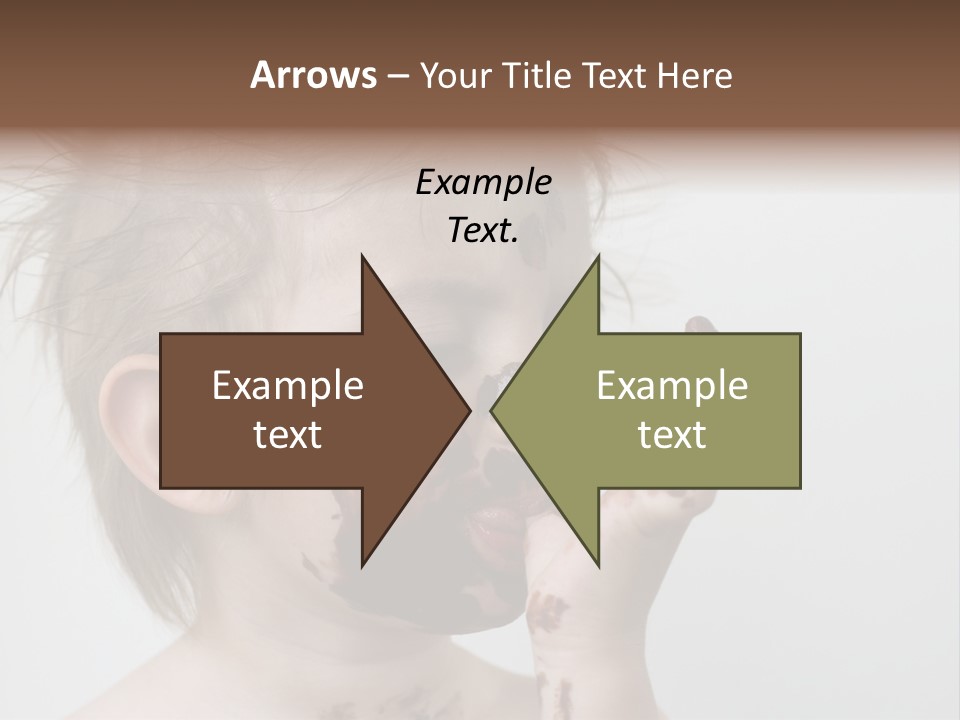 Baby With Face Covered In Chocolate PowerPoint Template