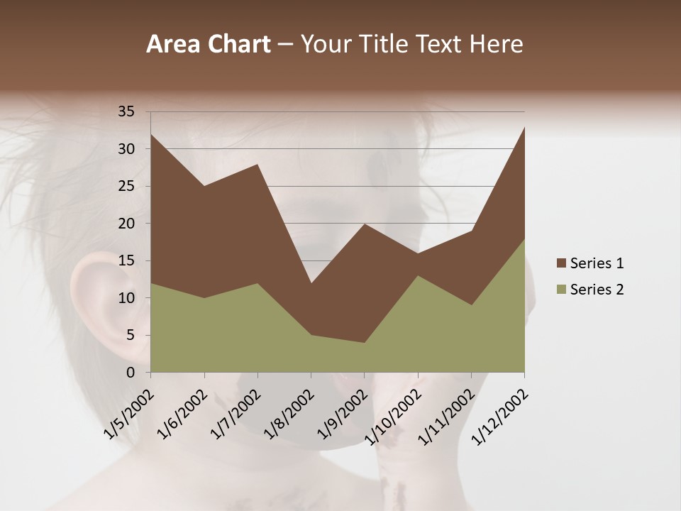 Baby With Face Covered In Chocolate PowerPoint Template