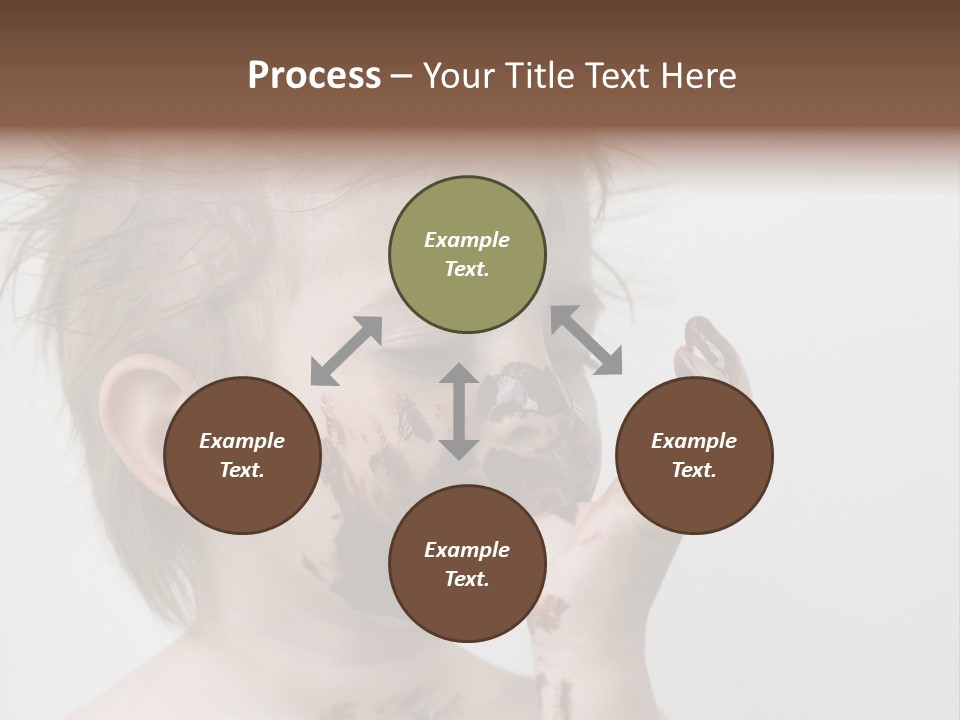 Baby With Face Covered In Chocolate PowerPoint Template