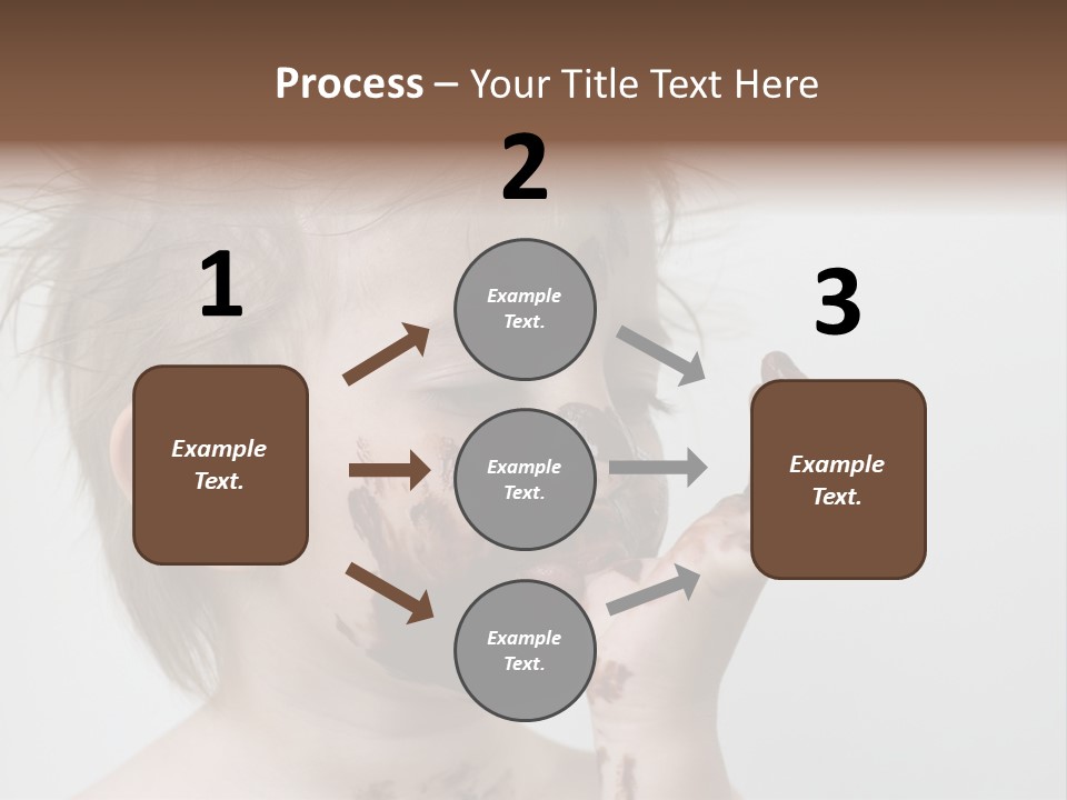 Baby With Face Covered In Chocolate PowerPoint Template