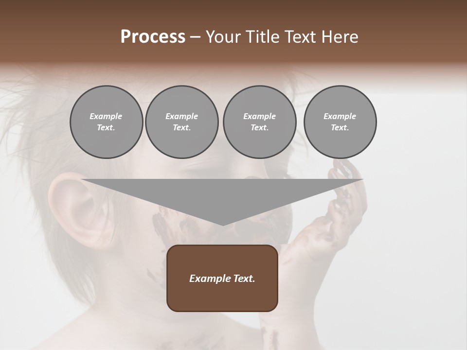 Baby With Face Covered In Chocolate PowerPoint Template