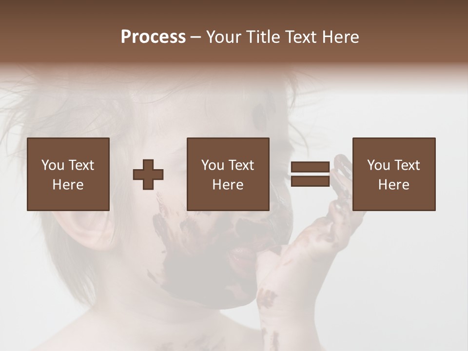 Baby With Face Covered In Chocolate PowerPoint Template