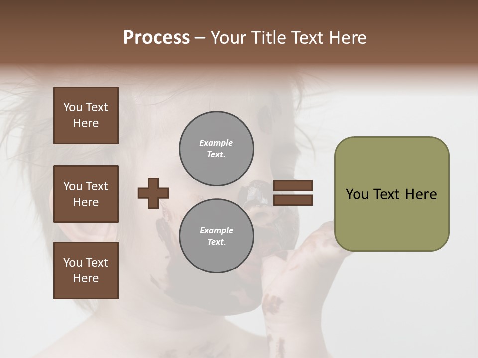Baby With Face Covered In Chocolate PowerPoint Template