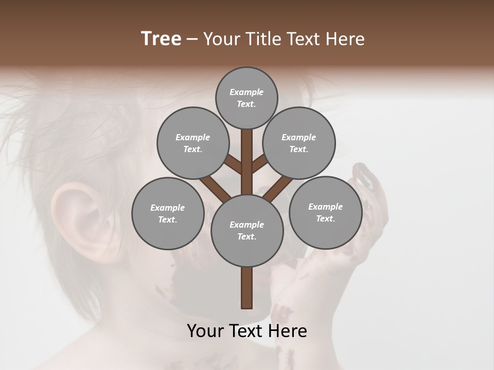 Baby With Face Covered In Chocolate PowerPoint Template