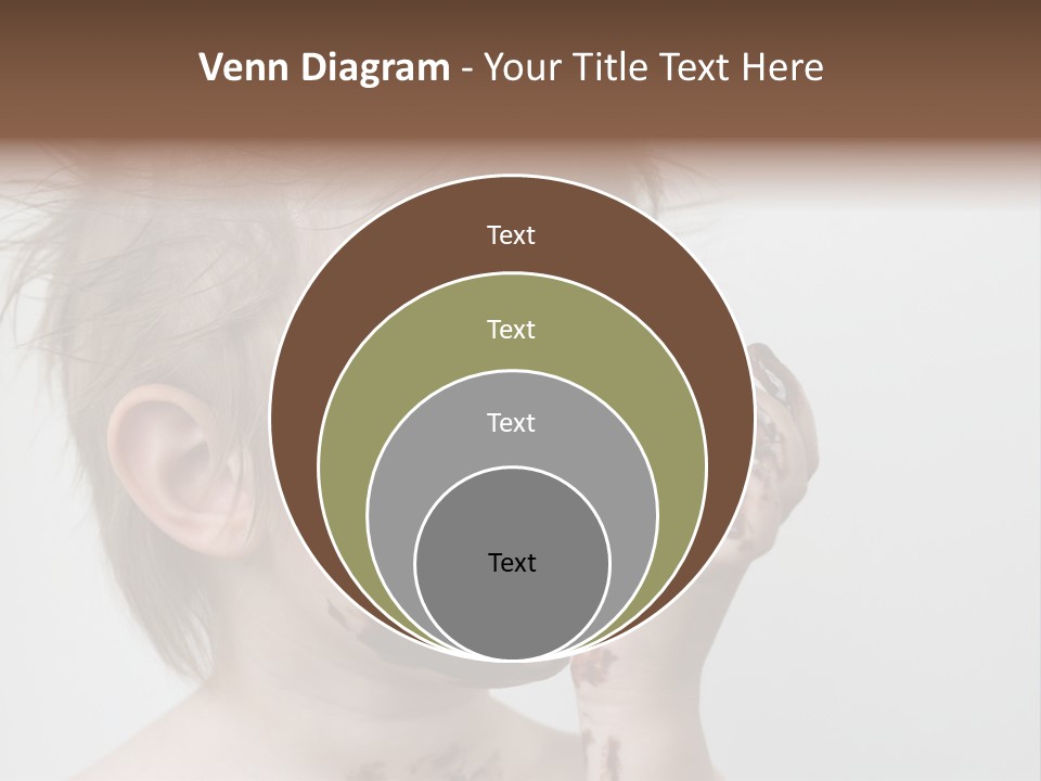 Baby With Face Covered In Chocolate PowerPoint Template