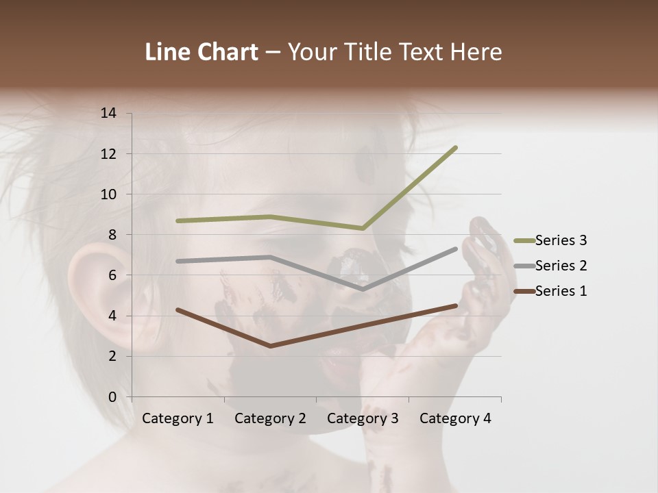 Baby With Face Covered In Chocolate PowerPoint Template