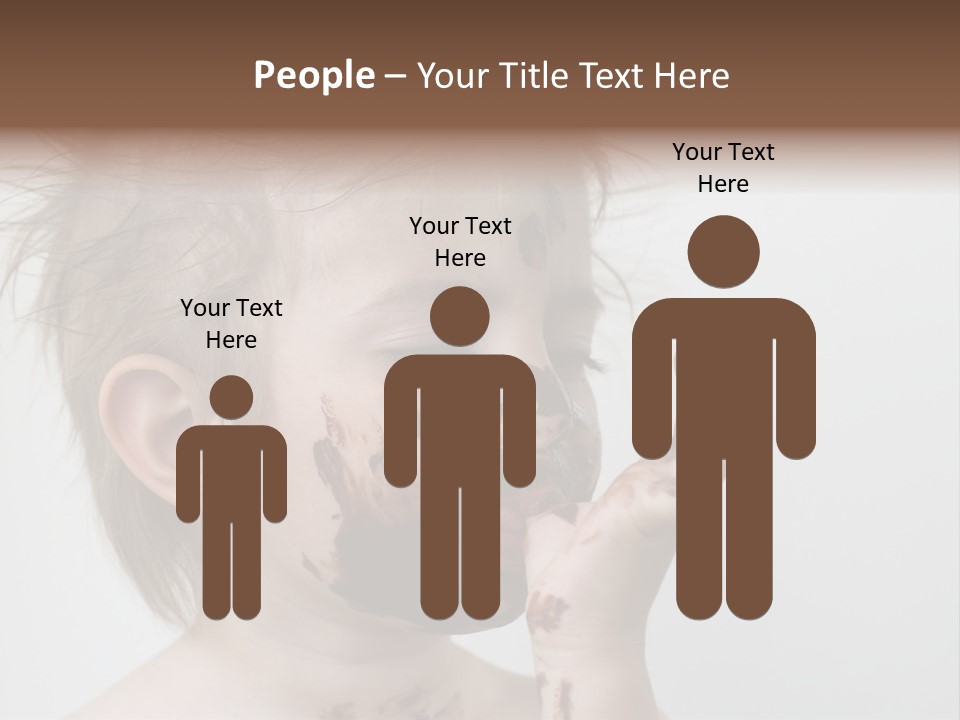 Baby With Face Covered In Chocolate PowerPoint Template