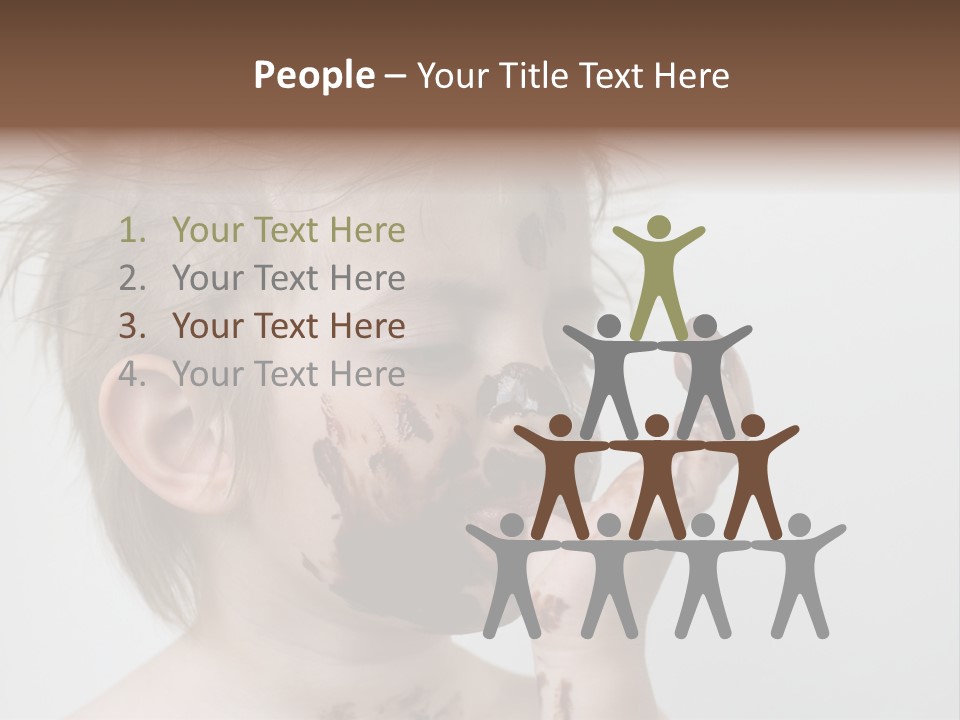 Baby With Face Covered In Chocolate PowerPoint Template