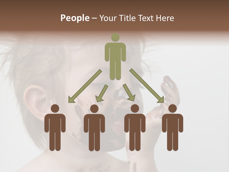 Baby With Face Covered In Chocolate PowerPoint Template
