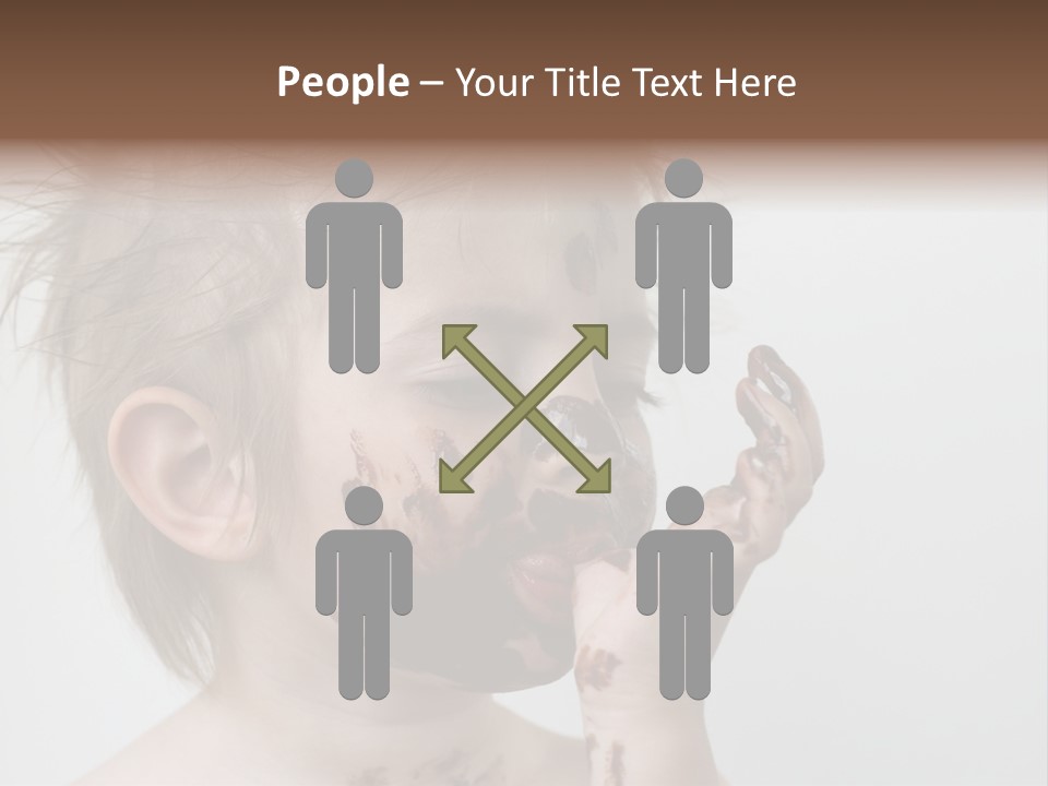 Baby With Face Covered In Chocolate PowerPoint Template