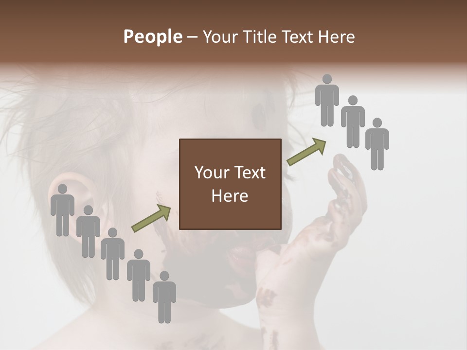 Baby With Face Covered In Chocolate PowerPoint Template