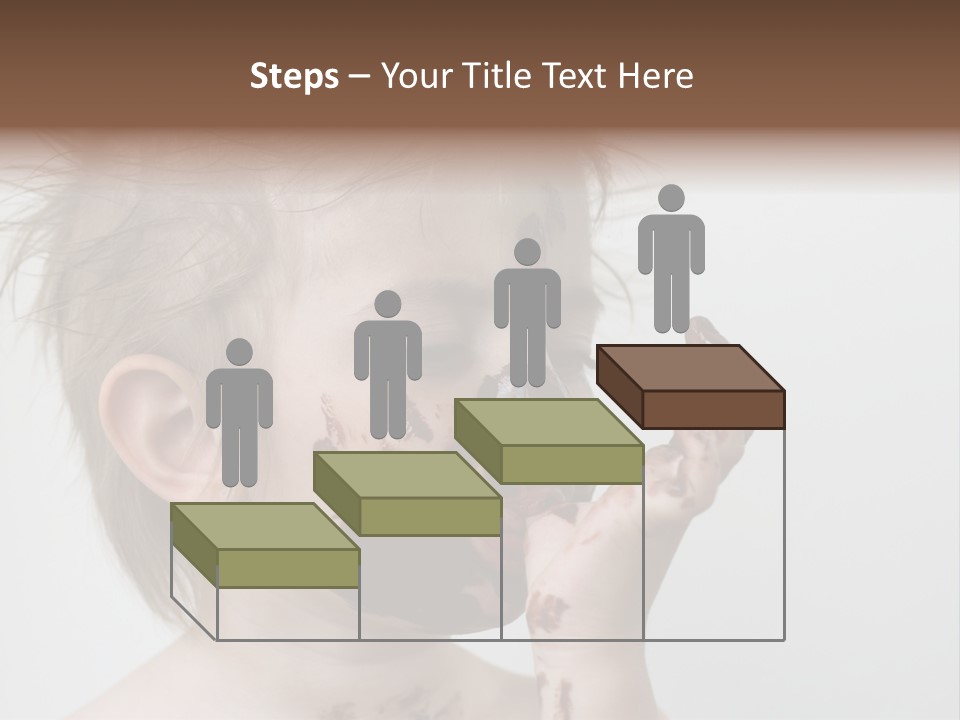 Baby With Face Covered In Chocolate PowerPoint Template