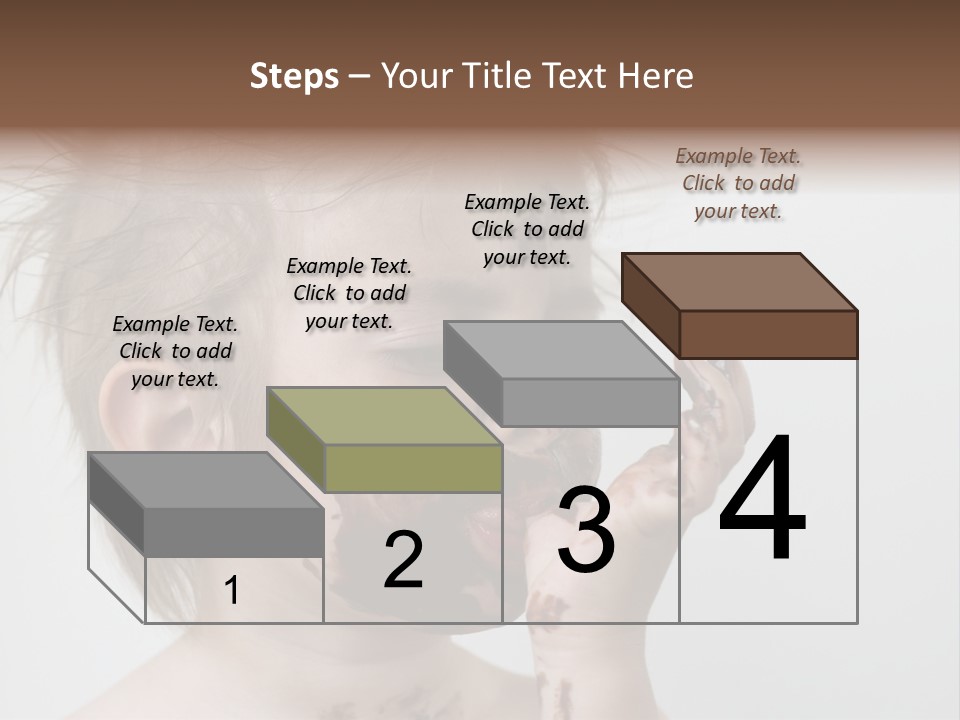 Baby With Face Covered In Chocolate PowerPoint Template