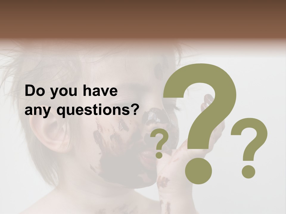 Baby With Face Covered In Chocolate PowerPoint Template