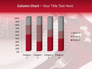 Place Setting With White Dishes And Napkin On Red PowerPoint Template