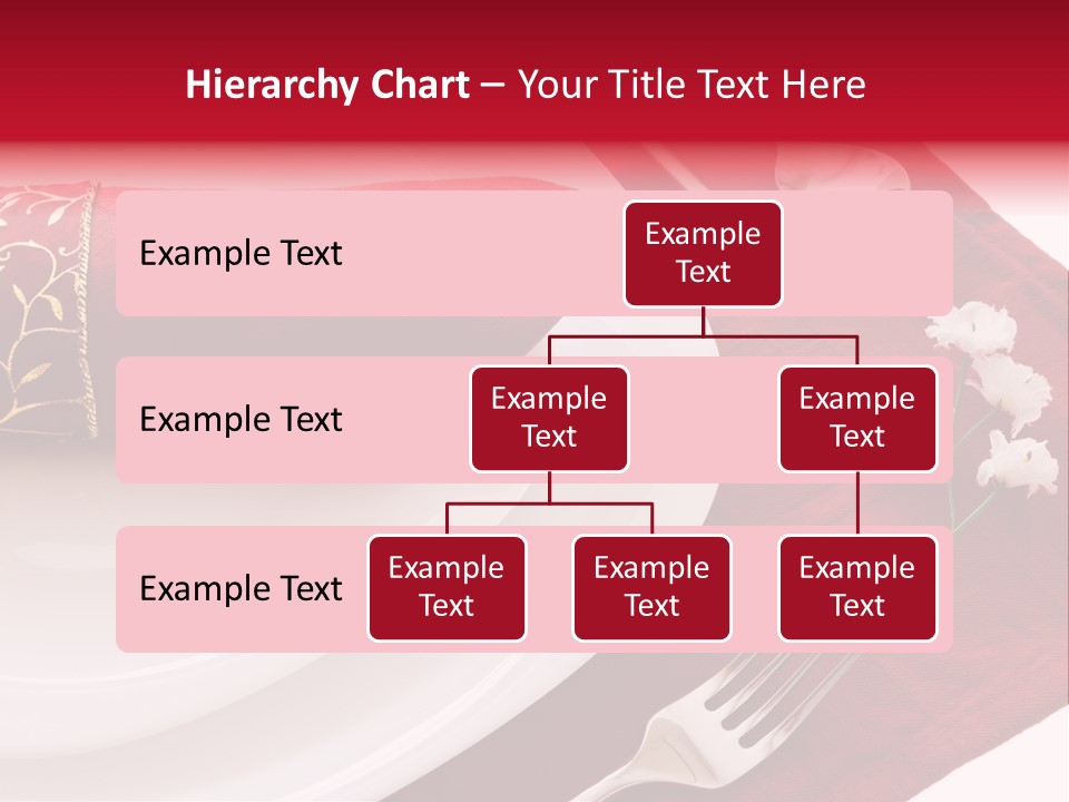 Place Setting With White Dishes And Napkin On Red PowerPoint Template