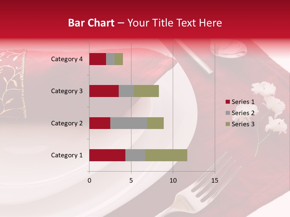 Place Setting With White Dishes And Napkin On Red PowerPoint Template