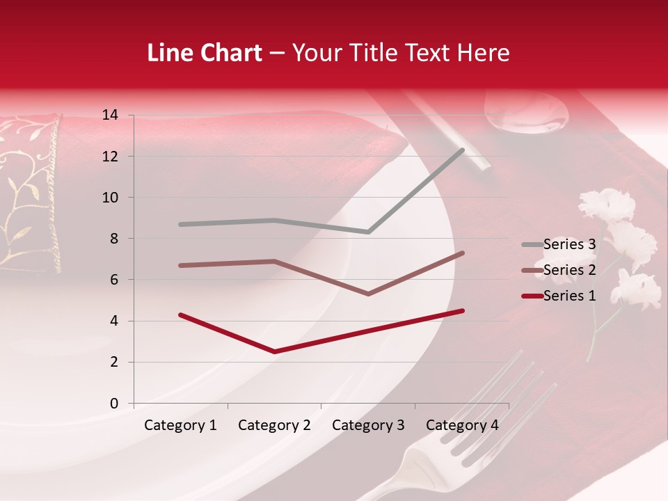 Place Setting With White Dishes And Napkin On Red PowerPoint Template
