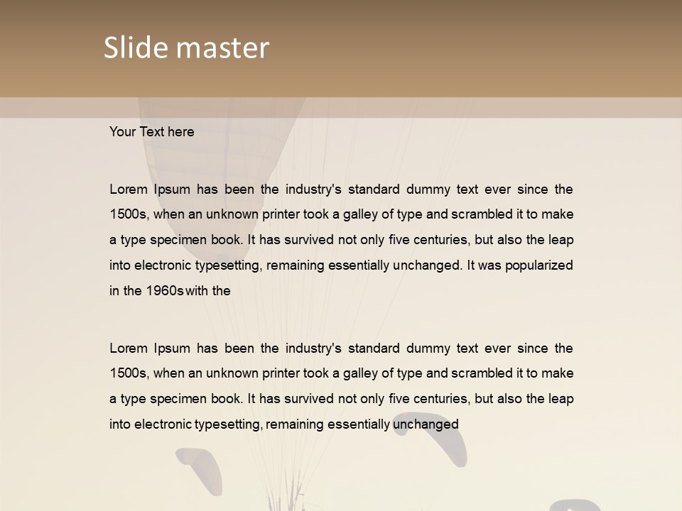 Paraglider In The Dusk Sky PowerPoint Template