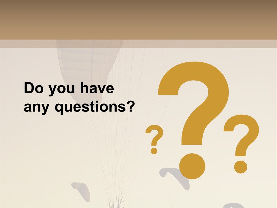 Paraglider In The Dusk Sky PowerPoint Template