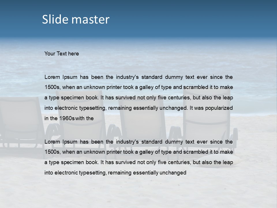 Lounge Chairs On Beach Of Punta Cana, Dominican Republic PowerPoint Template