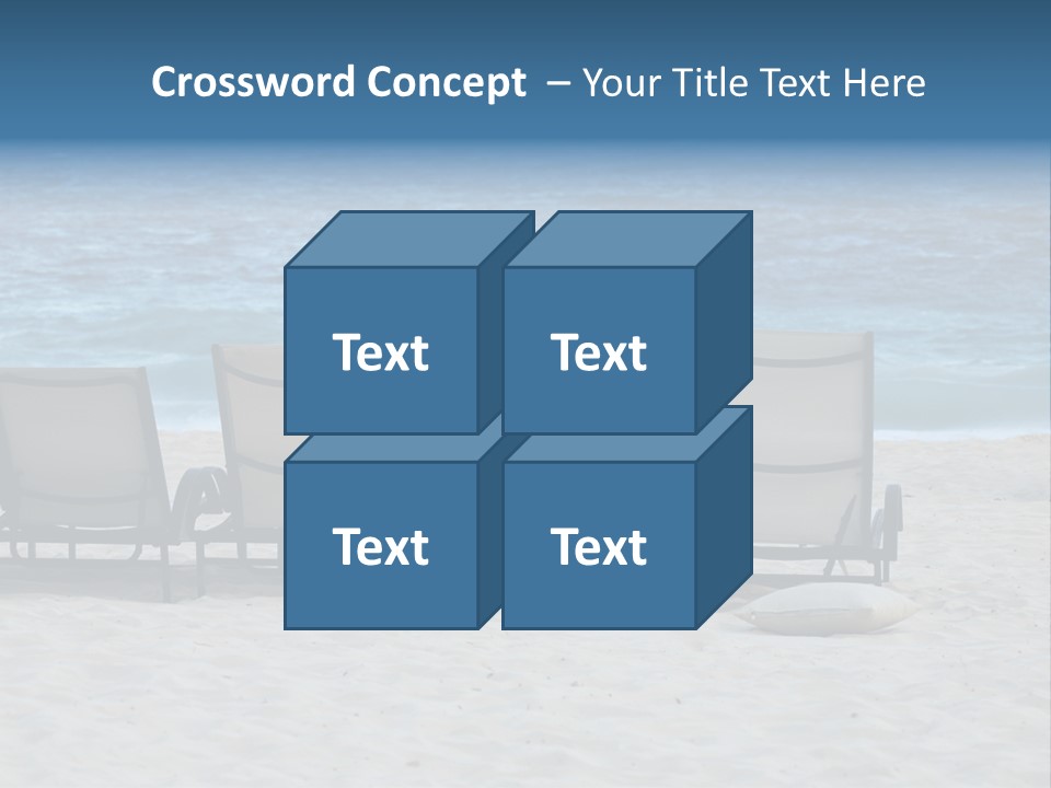 Lounge Chairs On Beach Of Punta Cana, Dominican Republic PowerPoint Template