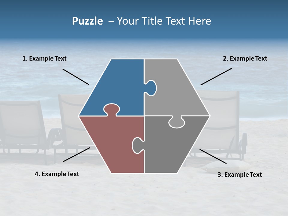 Lounge Chairs On Beach Of Punta Cana, Dominican Republic PowerPoint Template