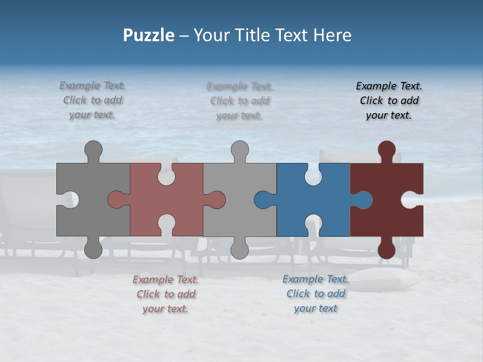 Lounge Chairs On Beach Of Punta Cana, Dominican Republic PowerPoint Template