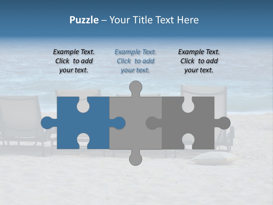 Lounge Chairs On Beach Of Punta Cana, Dominican Republic PowerPoint Template