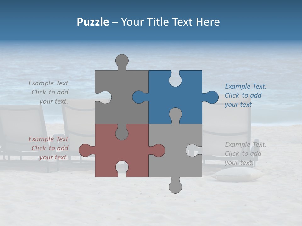 Lounge Chairs On Beach Of Punta Cana, Dominican Republic PowerPoint Template