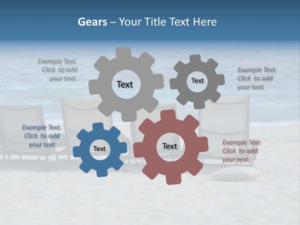 Lounge Chairs On Beach Of Punta Cana, Dominican Republic PowerPoint Template