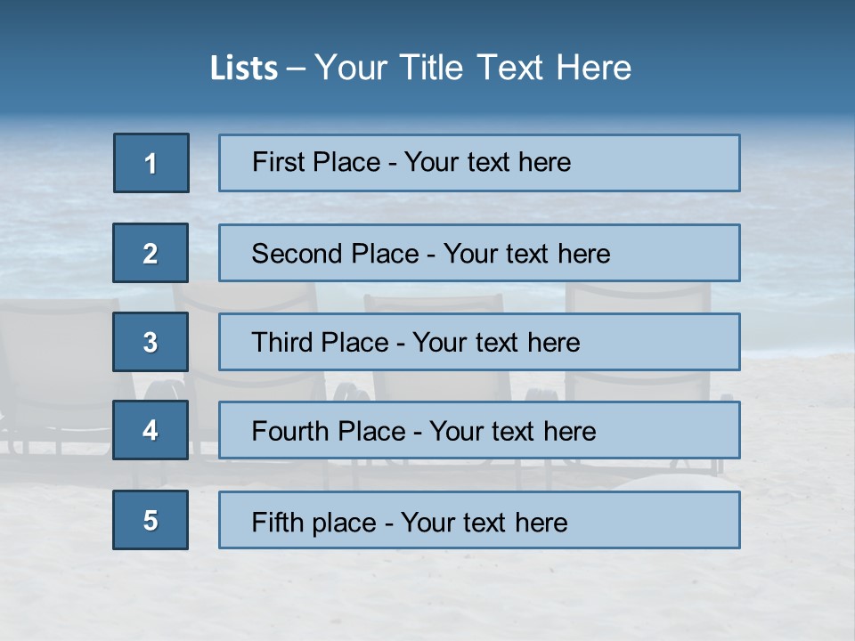 Lounge Chairs On Beach Of Punta Cana, Dominican Republic PowerPoint Template
