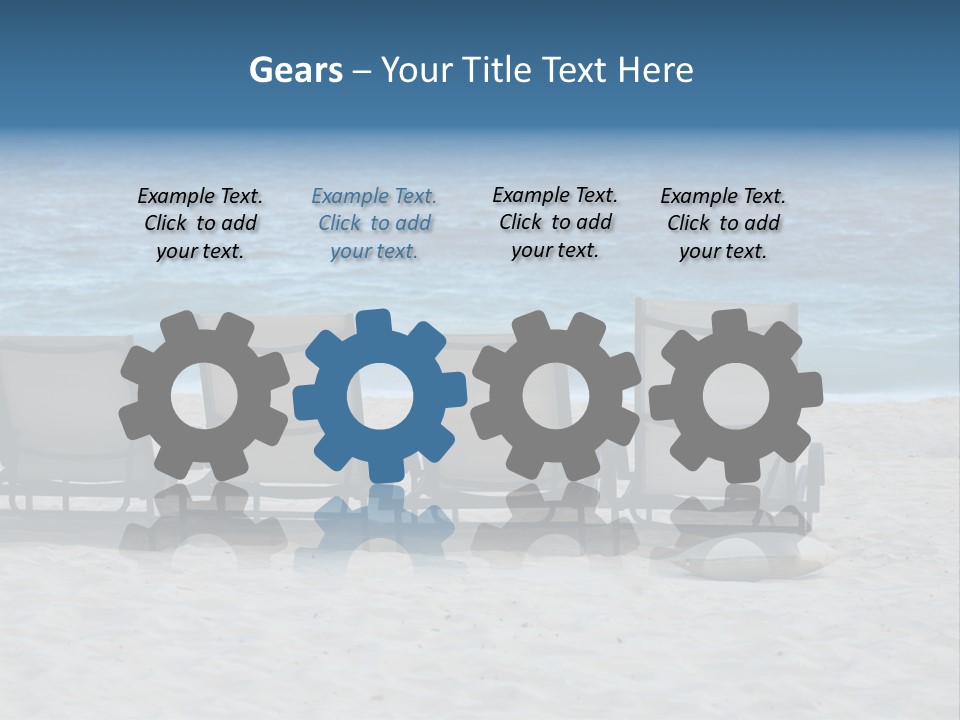 Lounge Chairs On Beach Of Punta Cana, Dominican Republic PowerPoint Template