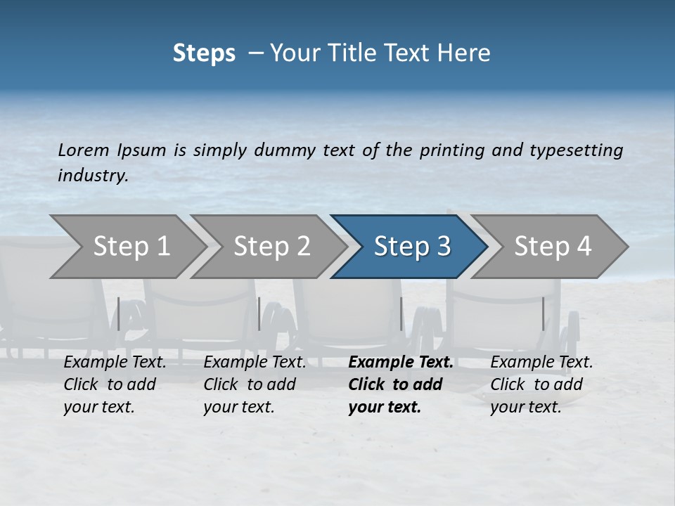 Lounge Chairs On Beach Of Punta Cana, Dominican Republic PowerPoint Template