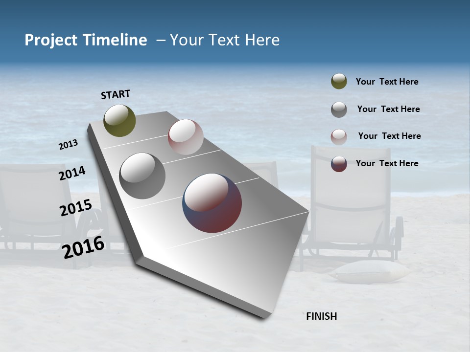 Lounge Chairs On Beach Of Punta Cana, Dominican Republic PowerPoint Template