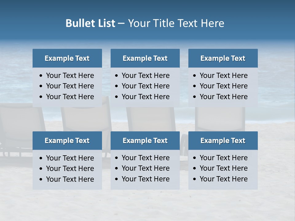 Lounge Chairs On Beach Of Punta Cana, Dominican Republic PowerPoint Template