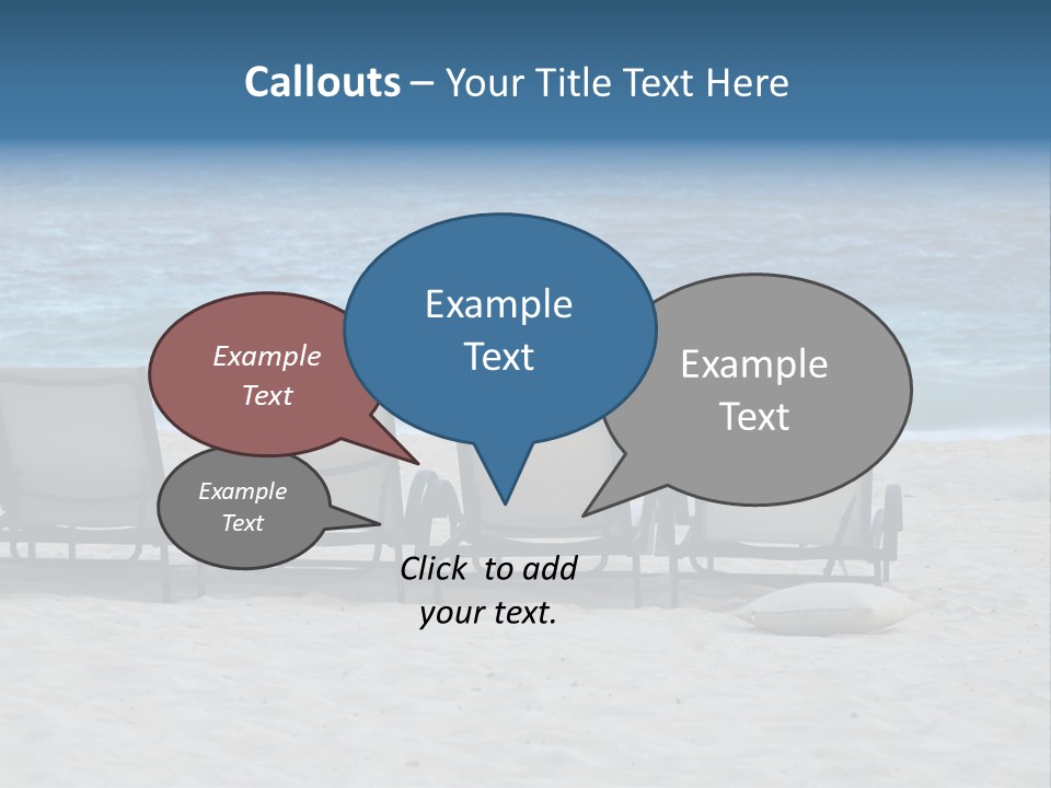 Lounge Chairs On Beach Of Punta Cana, Dominican Republic PowerPoint Template