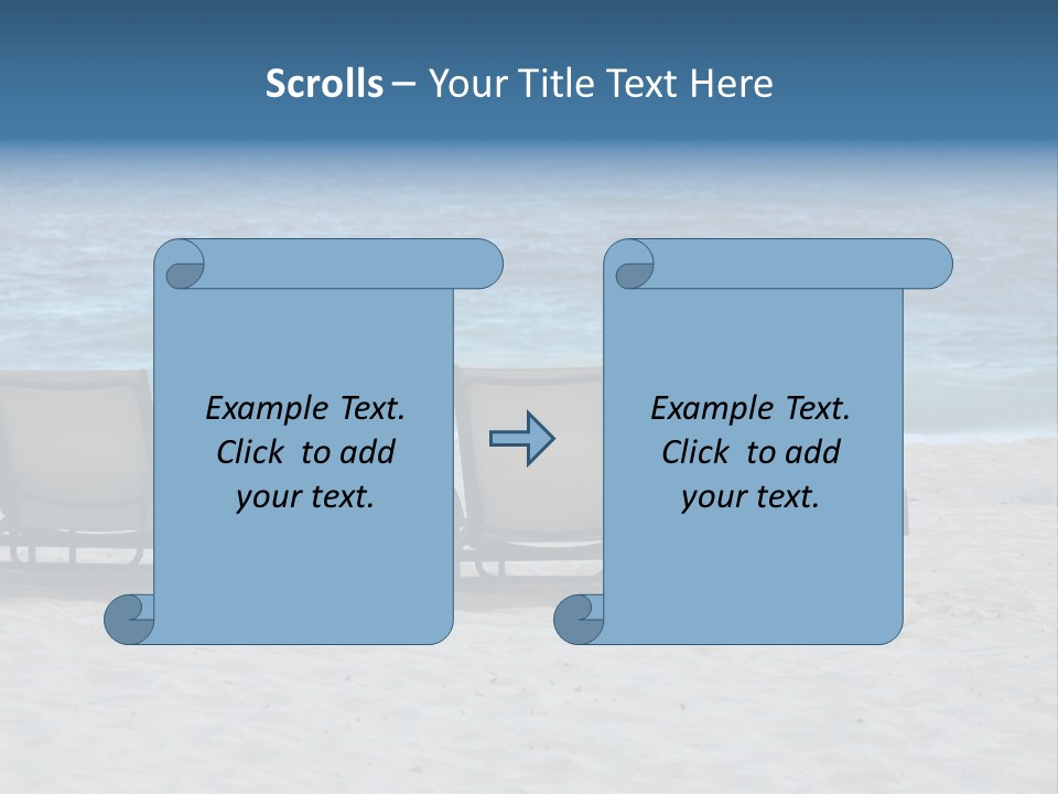 Lounge Chairs On Beach Of Punta Cana, Dominican Republic PowerPoint Template