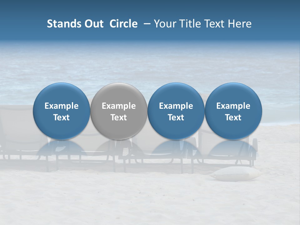 Lounge Chairs On Beach Of Punta Cana, Dominican Republic PowerPoint Template