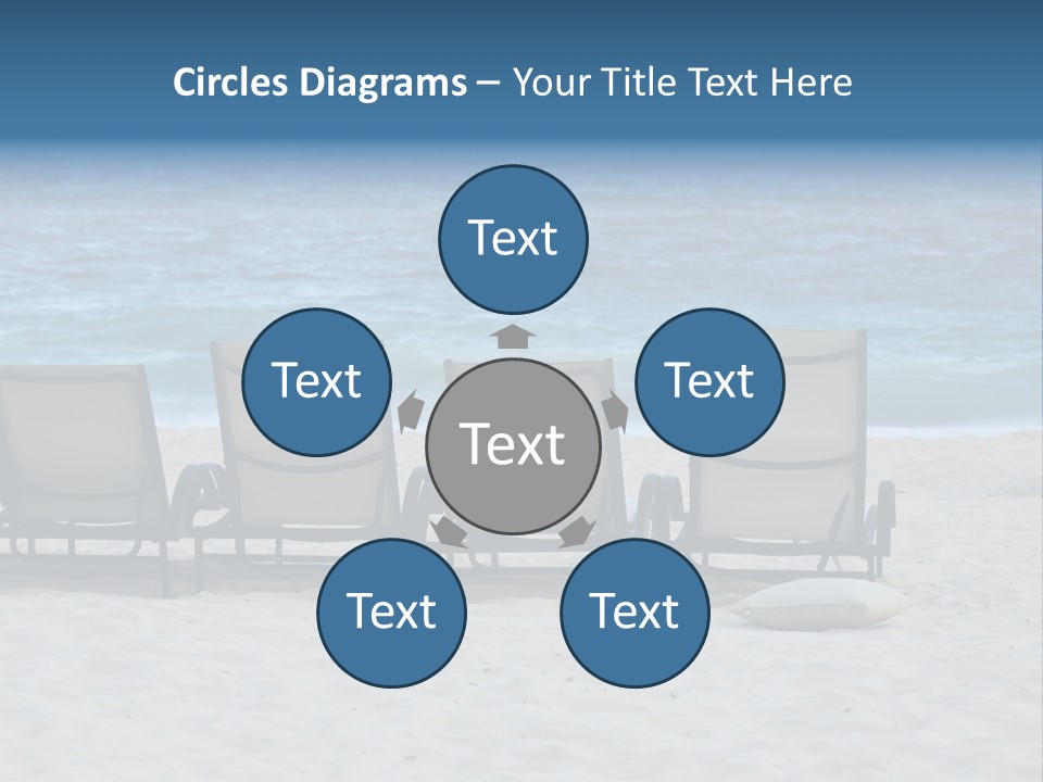 Lounge Chairs On Beach Of Punta Cana, Dominican Republic PowerPoint Template