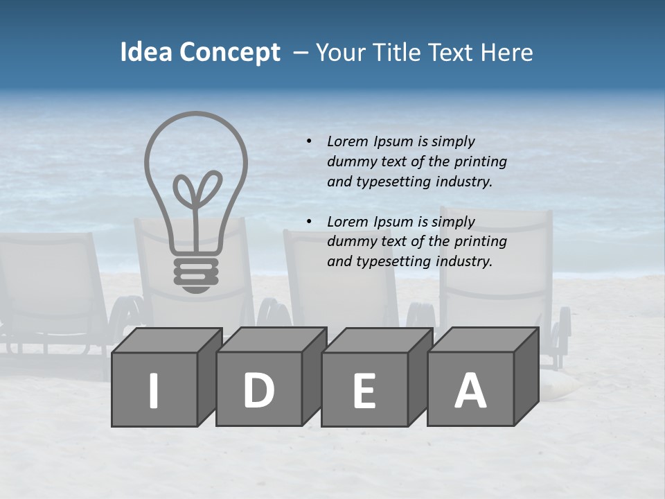 Lounge Chairs On Beach Of Punta Cana, Dominican Republic PowerPoint Template