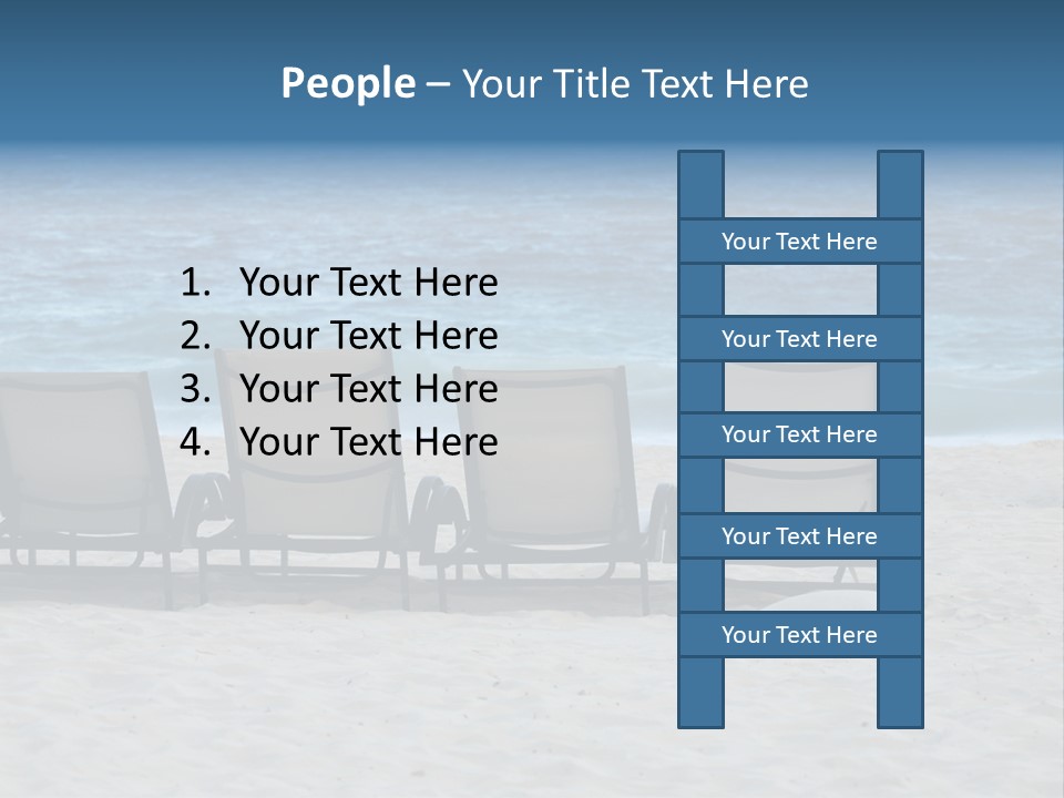 Lounge Chairs On Beach Of Punta Cana, Dominican Republic PowerPoint Template